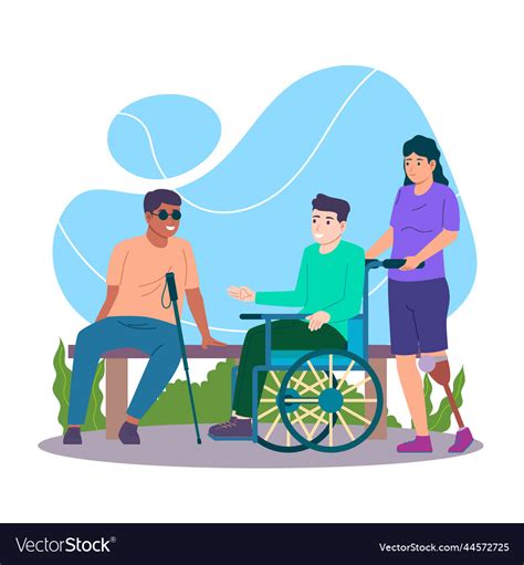 Hand Drawn People With Disabilities Royalty Free Vector
