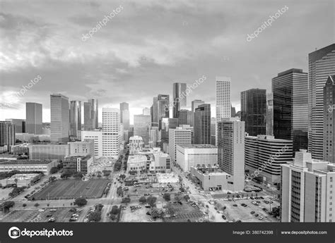Downtown Houston Skyline Texas Usa Twilight Stock Editorial Photo