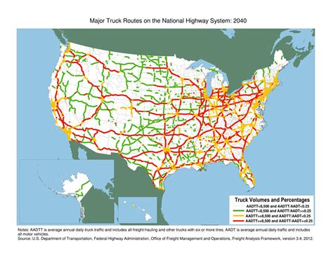 Major Truck Routes On The National Highway System 2040 Fhwa Freight
