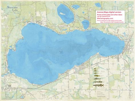 Shawano Lake Shawano County Wisconsin Map By Wiscartography Avenza Maps