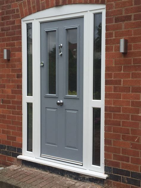 Moondust Grey Composite Door In A White Upvc Frame Installed By
