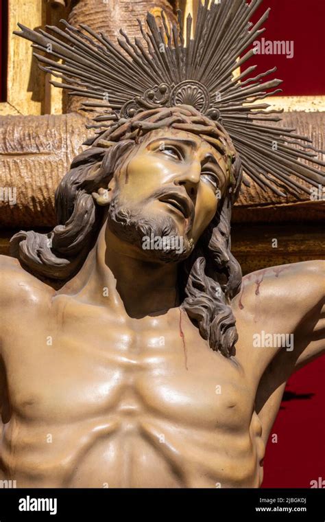 Valencia Spain Februar 17 2022 The Detail Of Crucifixion Statue In