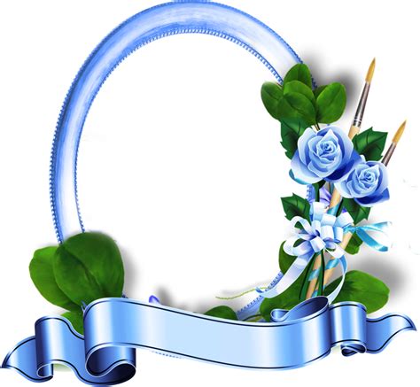 Blue Roses Frames Oval Photo Frame Png Clipart Full Size Clipart