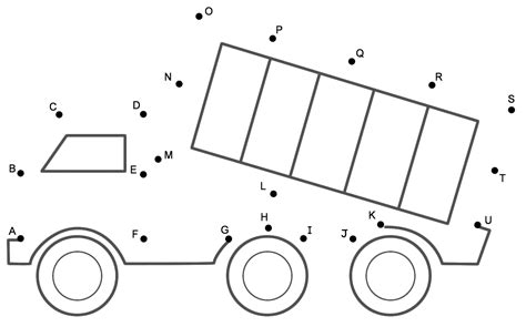 dump truck connect  dots  capital letters transportation