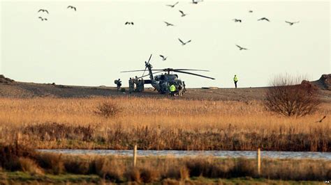 In Pictures Norfolk Fatal Us Helicopter Crash At Cley Bbc News