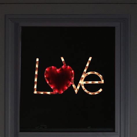Northlight 17 Lighted Love With Heart Valentines Day Window
