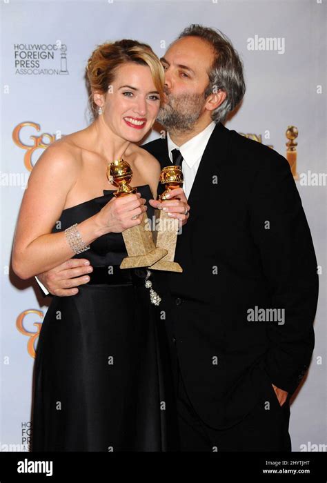 Kate Winslet And Sam Mendes In The Press Room Of The Th Golden Globe Awards Held At The