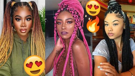 New Slayed Braids On Natural Hair Compilation Youtube