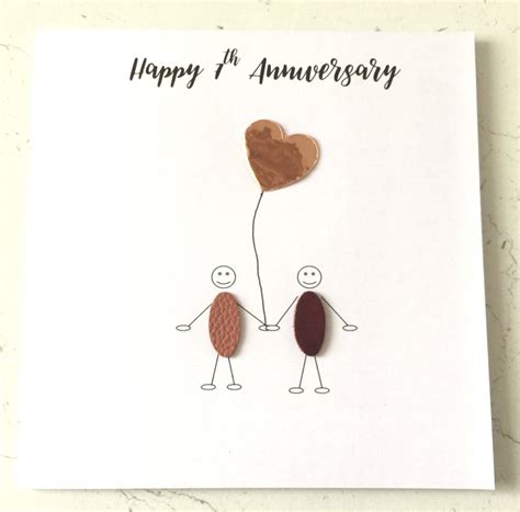 7th Wedding Anniversary Card Personalised Copper Anniversary Etsy Uk