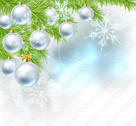 Christmas Tree Baubles Background Pre Designed