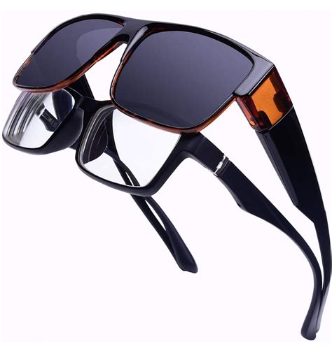 Polarized Wrap Around Shield Sunglasses Fit Over Prescription Glasses