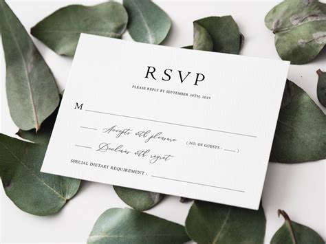 Classic Vintage Wedding Rsvp Card Template Instant Download Etsy