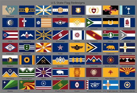 Us State Flag Redesigns Vexillology