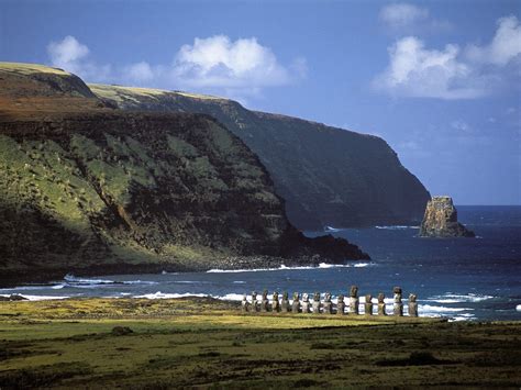 Landscapes Nature Coast Easter Island Moai Wallpapers Hd Desktop