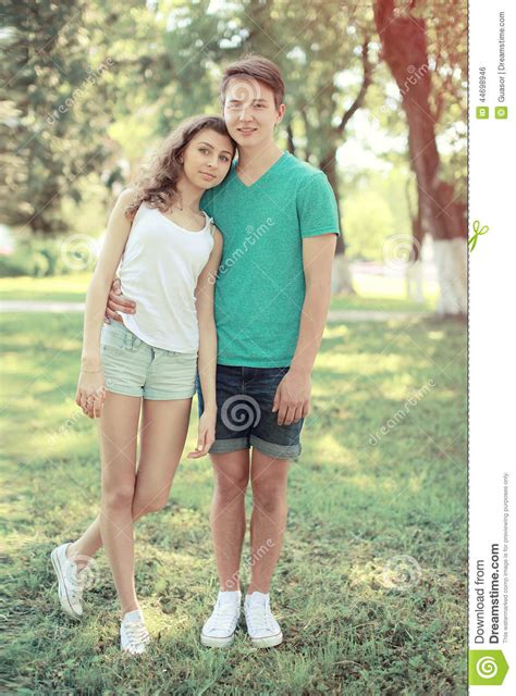 Vintage Summer Portrait Modern Couple Teenagers In The