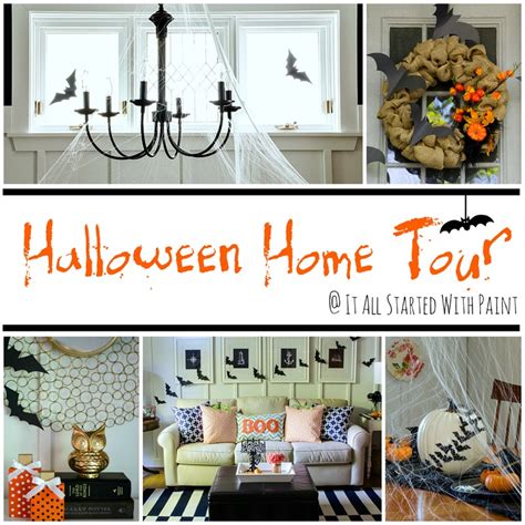 Beige table with decorations for halloween. Halloween Home Decor