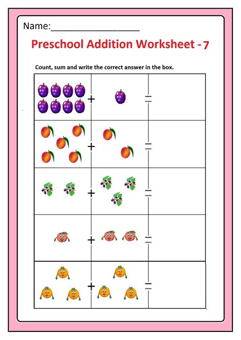 Free Printable Preschool Math Worksheets Free Printable Math