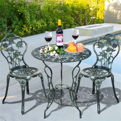 5 out of 5 stars with 3 ratings. Costway Rose Design Cast Aluminum Outdoor 3-Piece Outdoor ...