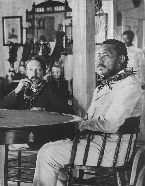 Robert Louis Stevenson With King Kalākaua Honolulu Hawaii 1889 No