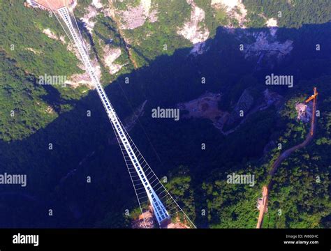 Aerial View Of The Worlds Longest And Highest Glass Bottomed Bridge