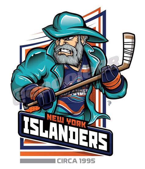 Nhl new york islanders mascot. A fisherman wearing the 1995 New York Islanders jersey. | Sports memes, Hockey logos, Hockey memes