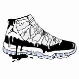Jordan Shoe Drawing Jordans Shoes Air Clipart Coloring Sneaker Sneakers Nike Cartoon Wallpaper Sketch Low Drawings Drippy Draw Retro Michael sketch template