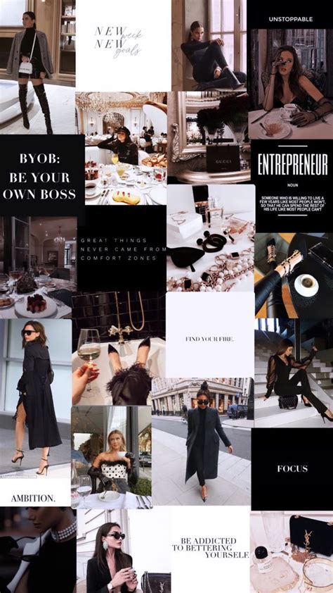 Collage Entrepreneur Aesthetic Girl Boss Wallpaper Vision Board