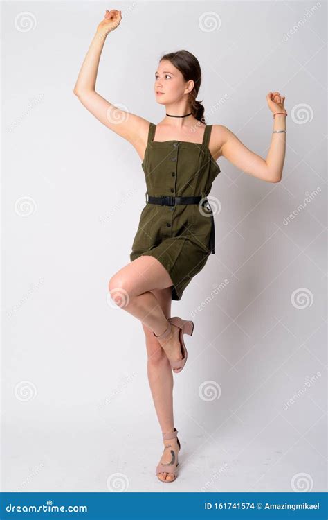 Full Body Shot Of Young Beautiful Woman Posing Stock Photo Image Of