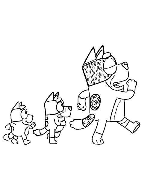 Bluey Bingo And Bandit Heeler Coloring Page Funny Coloring Pages