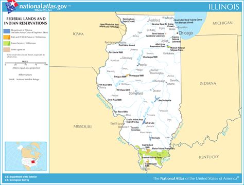 Map Of Illinois Map Federal Lands And Indian Reservations