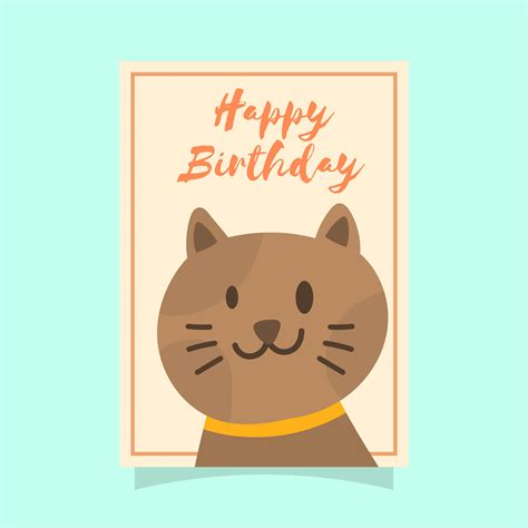 Cat Birthday Greeting Card 535916 Vector Art At Vecteezy