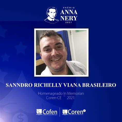 Sandro Richelly Será O Homenageado Do Coren Ce No Prêmio Anna Nery 2021