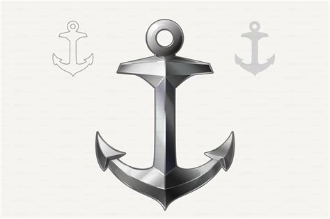 ⚓ Vector Silver Anchor Custom Designed Icons ~ Creative Market