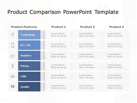 Product Comparison Powerpoint Template 1 Product Comparison