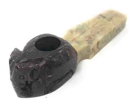 Matchpipe 4 Inch Carved Elephant Stone Marble Smoking Tobacco Pipe