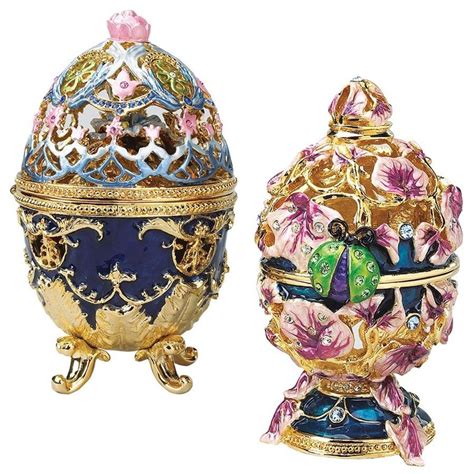 Enameled Egg Set Royal Garden Romanov Style Design Toscano