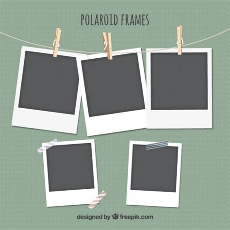 Polaroid Frames Set Vector Premium Download