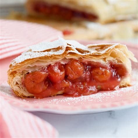Sour Cherry Strudel Made With Phyllo Dough Baking Sense