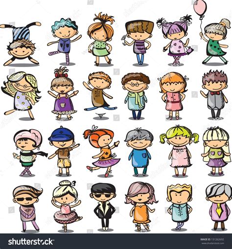 Cute Cartoon Kids Stock Vector Illustration 131262692
