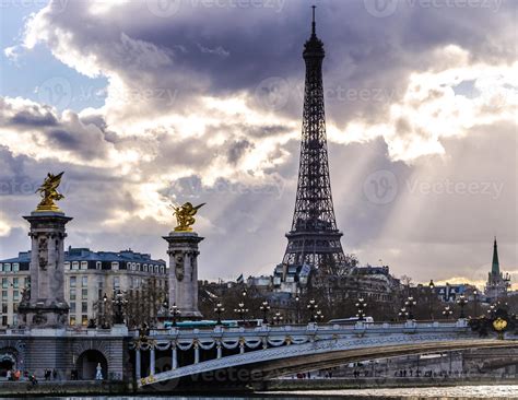 Alexandre III Bridge and Eiffel tower, Paris 1180803 Stock Photo at