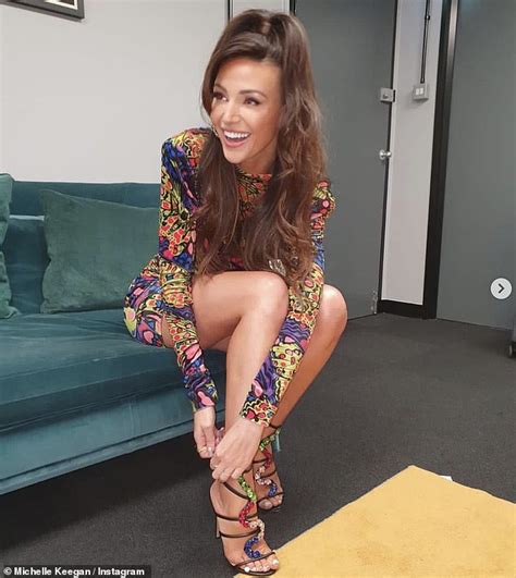 Michelle Keegan Puts On Leggy Display In Green And Blue Psychedelic