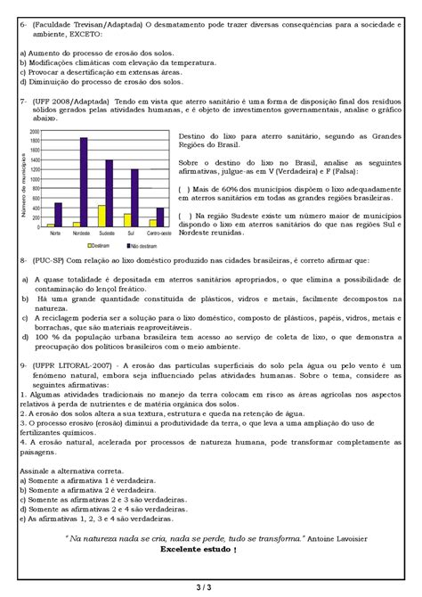 Educa X: Atividades de ciências 6 ano solo