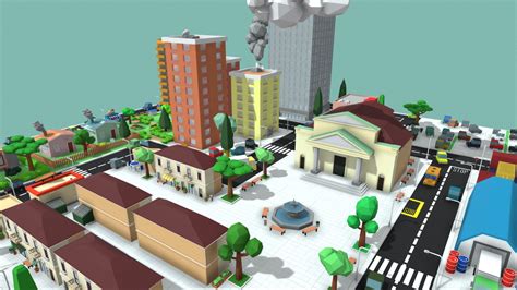 Low Poly City Download Free 3d Model By Alessandrodiamanti