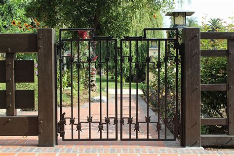 Modern Entryway Metals Courtyards Gate Double Wrought Iron Gate Metal