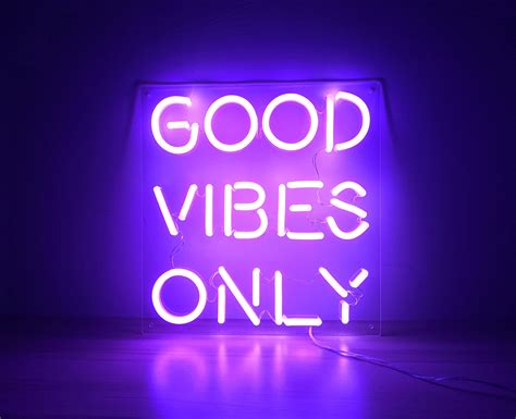 Good Vibes Only Custom Neon Sign Flex Led Neon Light Sign Room Etsy