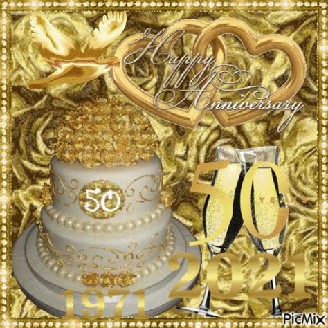 Happy 50th Wedding Anniversary Free Animated GIF PicMix