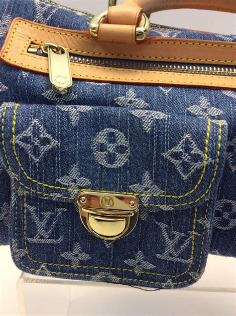 Louis Vuitton Blue Denim Monogram Speedy Bag At 1stdibs