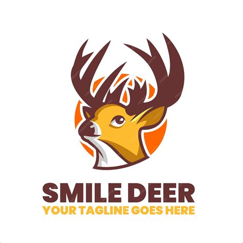 Premium Vector Smile Deer Mascot Logo Design