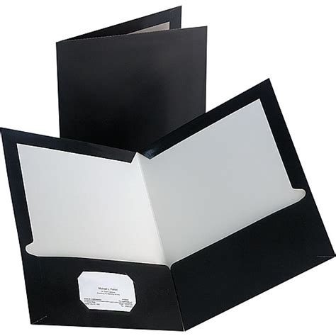 Staples 2 Pocket Laminated Folders Black 10pack Staples