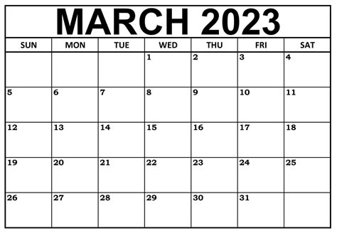 Printable March 2023 Calendar Increase Performance At Work